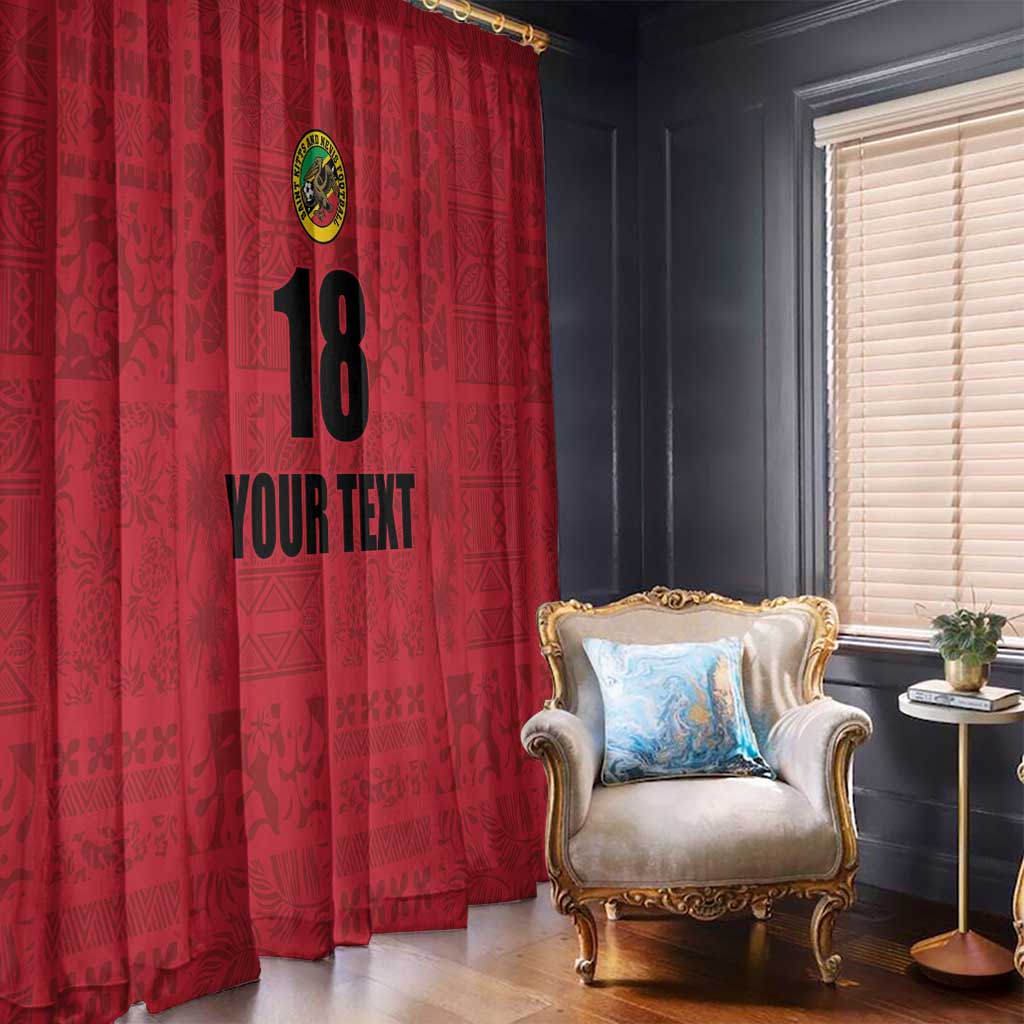 Custom Saint Kitts And Nevis Football Window Curtain Sugar Boyz Red Version - Wonder Print Shop