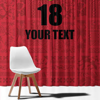 Custom Saint Kitts And Nevis Football Window Curtain Sugar Boyz Red Version - Wonder Print Shop