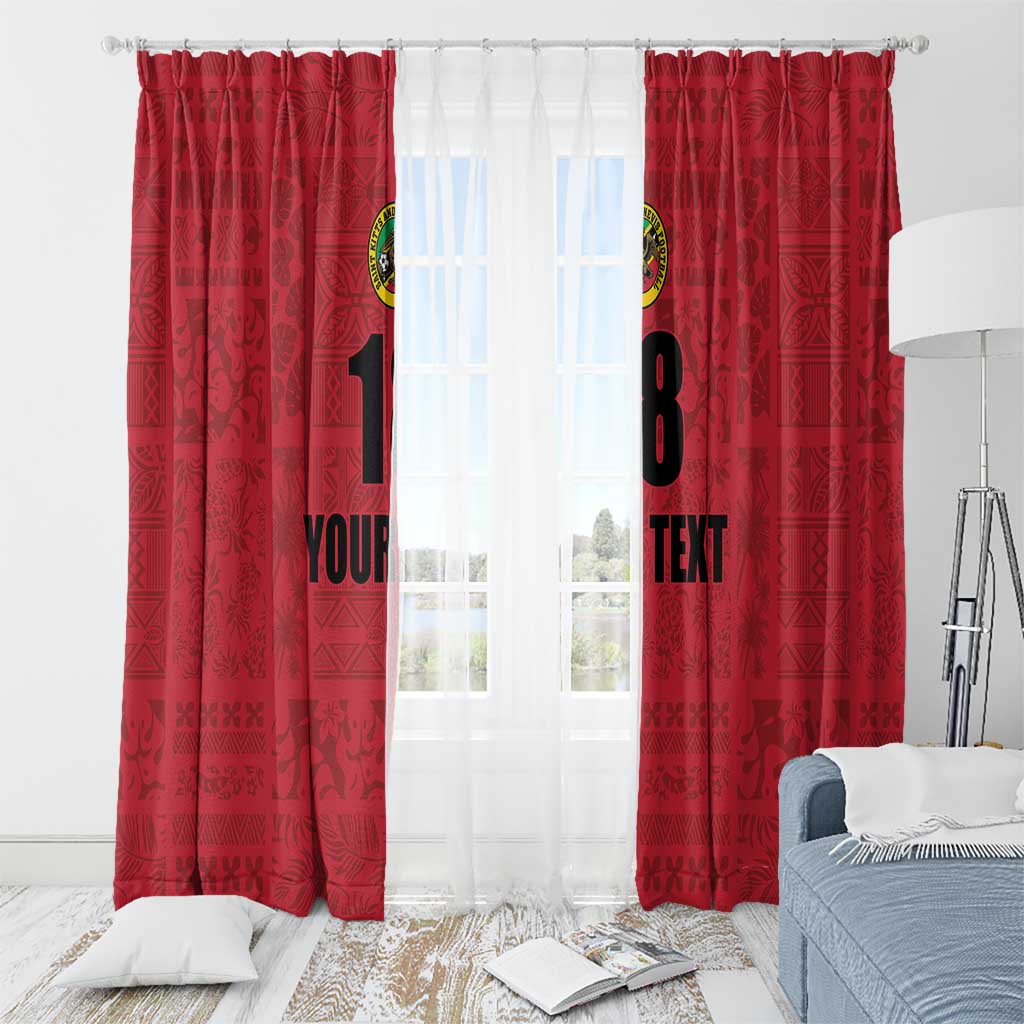 Custom Saint Kitts And Nevis Football Window Curtain Sugar Boyz Red Version - Wonder Print Shop