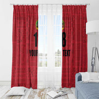 Custom Saint Kitts And Nevis Football Window Curtain Sugar Boyz Red Version - Wonder Print Shop