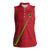Custom Saint Kitts And Nevis Football Women Sleeveless Polo Shirt Sugar Boyz Red Version - Wonder Print Shop