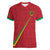 Custom Saint Kitts And Nevis Football Women V-Neck T-Shirt Sugar Boyz Red Version - Wonder Print Shop