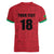 Custom Saint Kitts And Nevis Football Women V-Neck T-Shirt Sugar Boyz Red Version - Wonder Print Shop