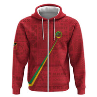 Custom Saint Kitts And Nevis Football Zip Hoodie Sugar Boyz Red Version - Wonder Print Shop