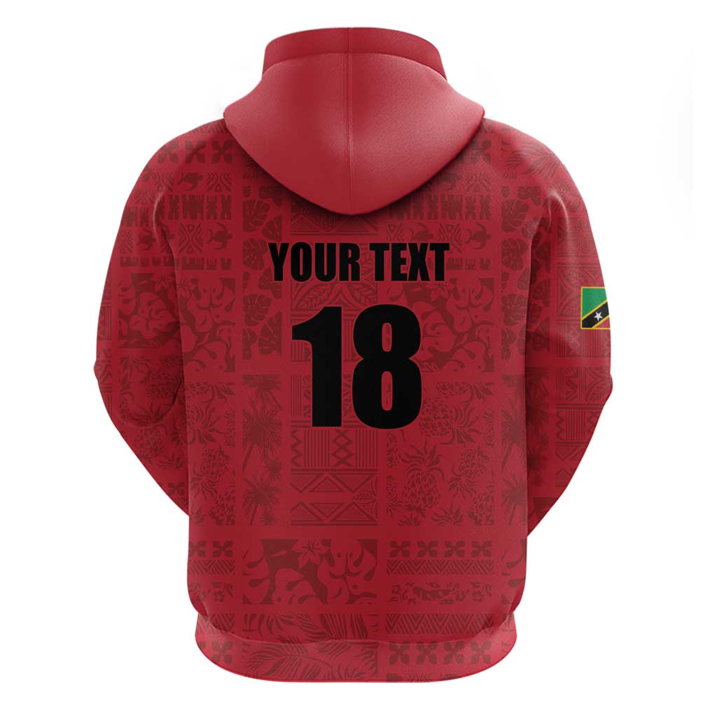 Custom Saint Kitts And Nevis Football Zip Hoodie Sugar Boyz Red Version - Wonder Print Shop