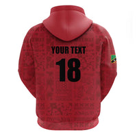 Custom Saint Kitts And Nevis Football Zip Hoodie Sugar Boyz Red Version - Wonder Print Shop