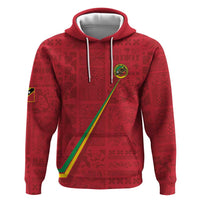 Custom Saint Kitts And Nevis Football Zip Hoodie Sugar Boyz Red Version - Wonder Print Shop