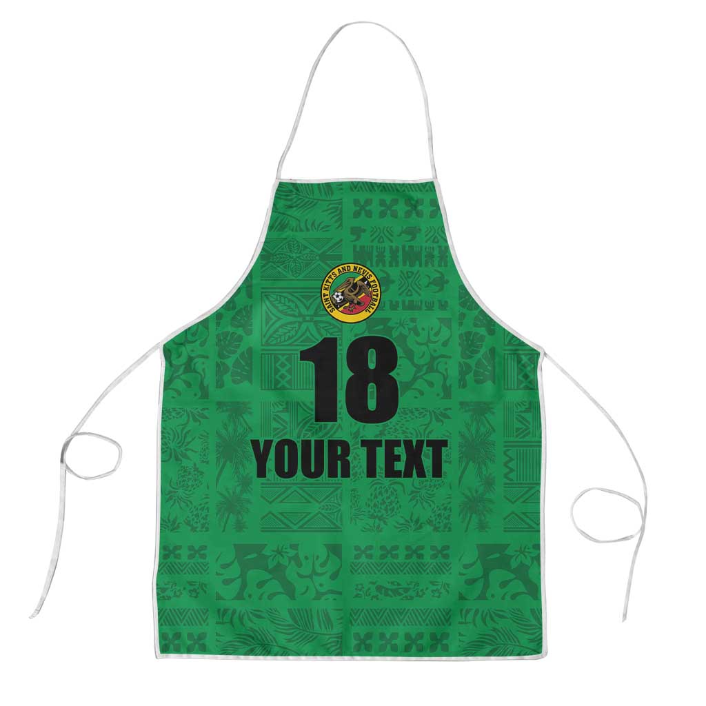 Custom Saint Kitts And Nevis Football Apron Sugar Boyz Green Version - Wonder Print Shop