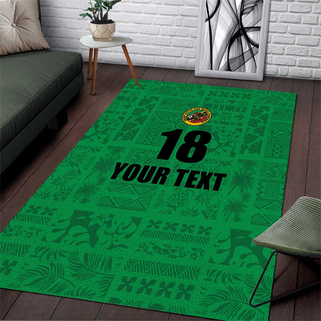 Custom Saint Kitts And Nevis Football Area Rug Sugar Boyz Green Version - Wonder Print Shop