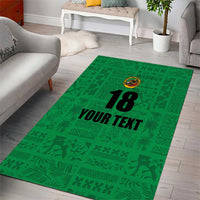 Custom Saint Kitts And Nevis Football Area Rug Sugar Boyz Green Version - Wonder Print Shop