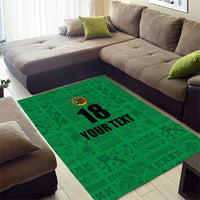 Custom Saint Kitts And Nevis Football Area Rug Sugar Boyz Green Version - Wonder Print Shop
