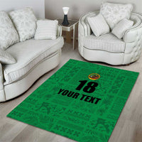Custom Saint Kitts And Nevis Football Area Rug Sugar Boyz Green Version - Wonder Print Shop