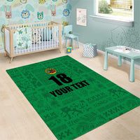 Custom Saint Kitts And Nevis Football Area Rug Sugar Boyz Green Version - Wonder Print Shop
