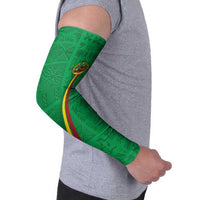 Custom Saint Kitts And Nevis Football Arm Sleeves Sugar Boyz Green Version - Wonder Print Shop