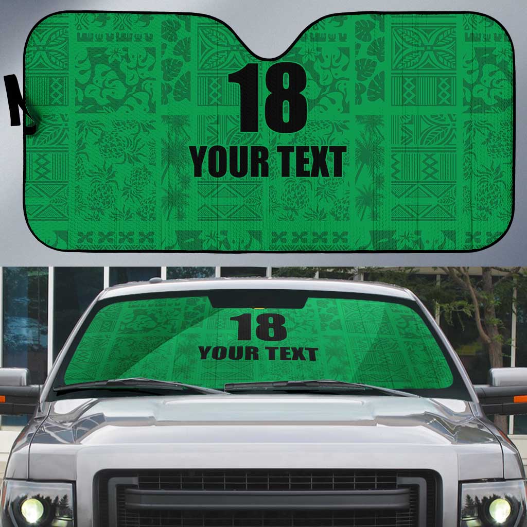 Custom Saint Kitts And Nevis Football Auto Sun Shade Sugar Boyz Green Version - Wonder Print Shop