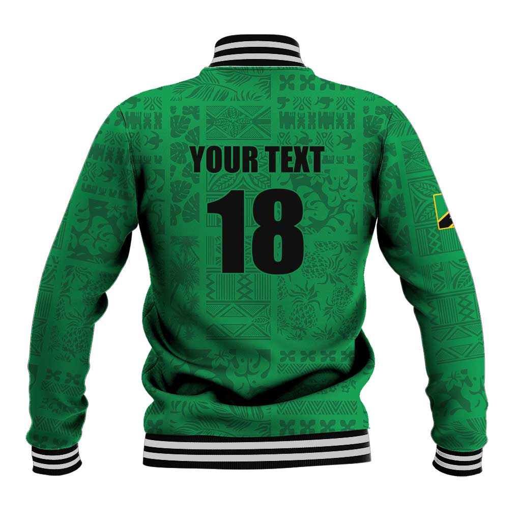 Custom Saint Kitts And Nevis Football Baseball Jacket Sugar Boyz Green Version - Wonder Print Shop