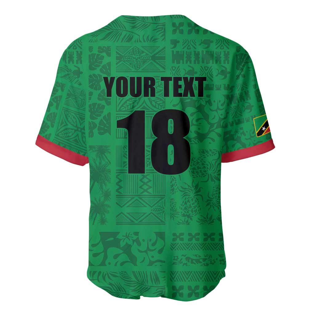 Custom Saint Kitts And Nevis Football Baseball Jersey Sugar Boyz Green Version - Wonder Print Shop