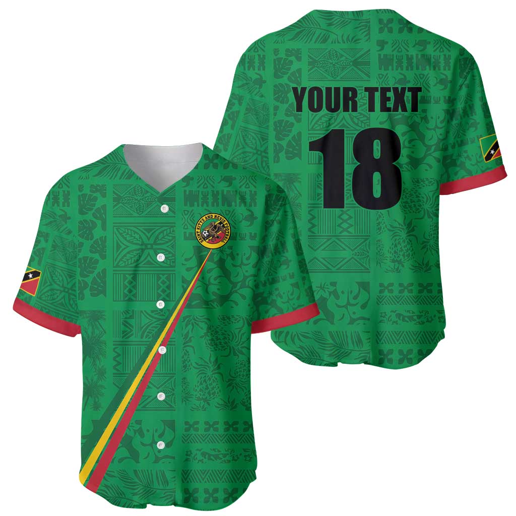 Custom Saint Kitts And Nevis Football Baseball Jersey Sugar Boyz Green Version - Wonder Print Shop