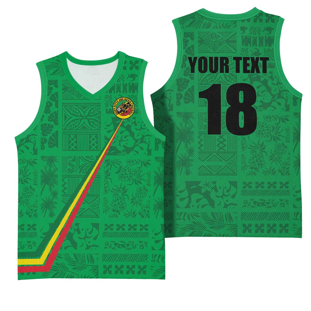 Custom Saint Kitts And Nevis Football Basketball Jersey Sugar Boyz Green Version - Wonder Print Shop