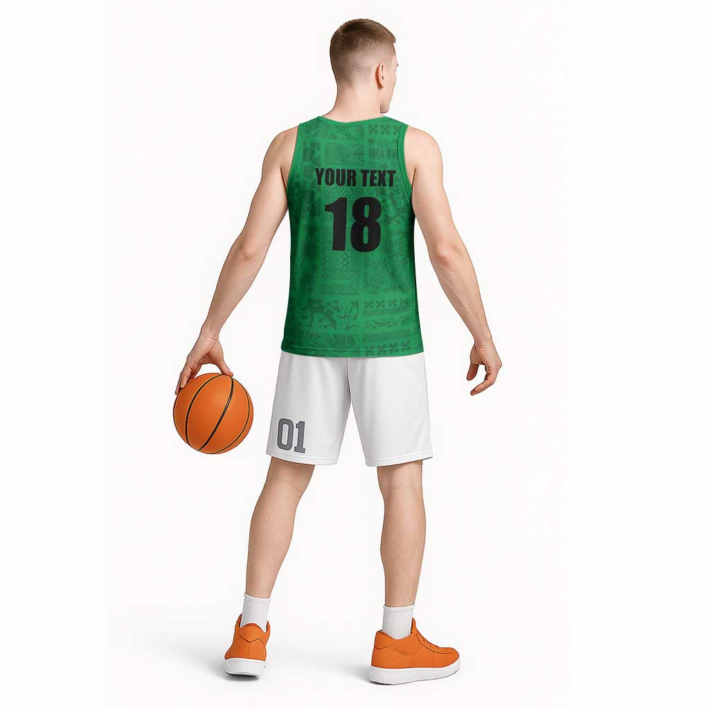 Custom Saint Kitts And Nevis Football Basketball Jersey Sugar Boyz Green Version - Wonder Print Shop