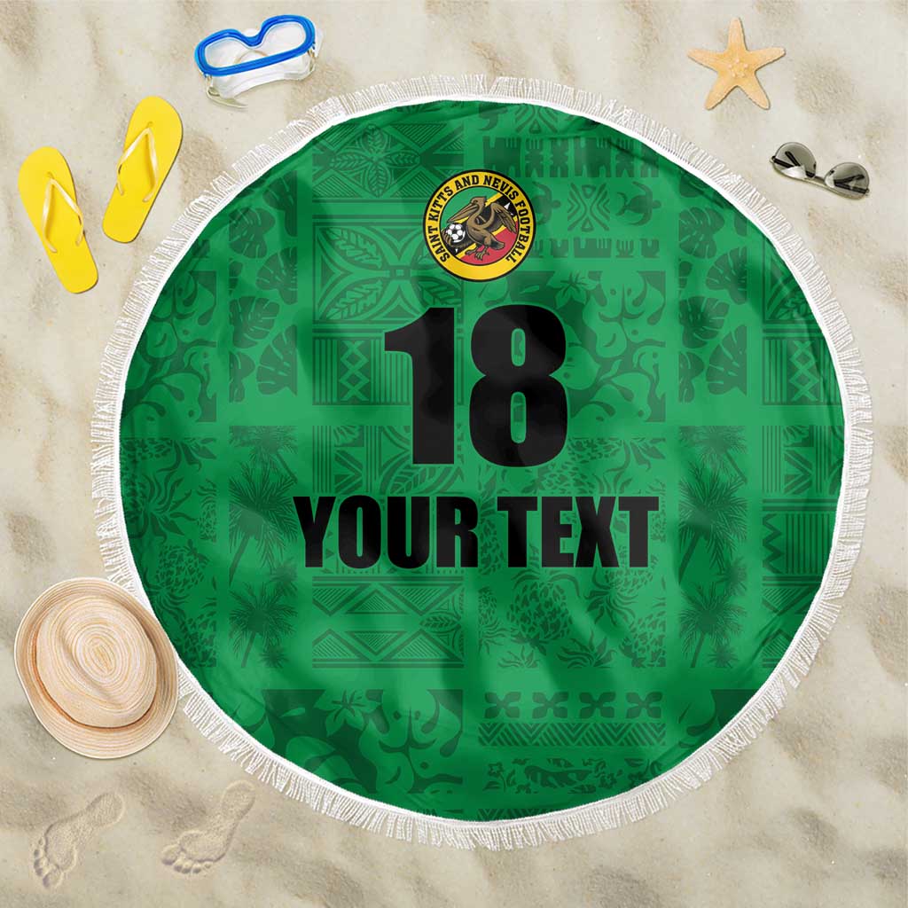 Custom Saint Kitts And Nevis Football Beach Blanket Sugar Boyz Green Version - Wonder Print Shop