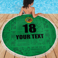 Custom Saint Kitts And Nevis Football Beach Blanket Sugar Boyz Green Version - Wonder Print Shop