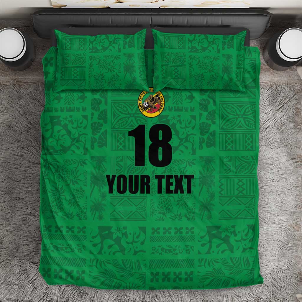 Custom Saint Kitts And Nevis Football Bedding Set Sugar Boyz Green Version - Wonder Print Shop