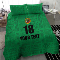 Custom Saint Kitts And Nevis Football Bedding Set Sugar Boyz Green Version - Wonder Print Shop