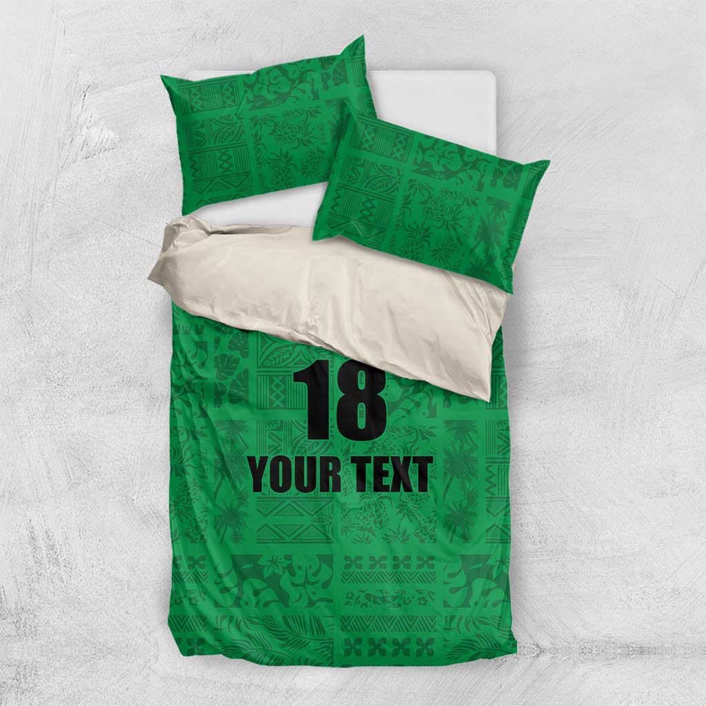 Custom Saint Kitts And Nevis Football Bedding Set Sugar Boyz Green Version - Wonder Print Shop