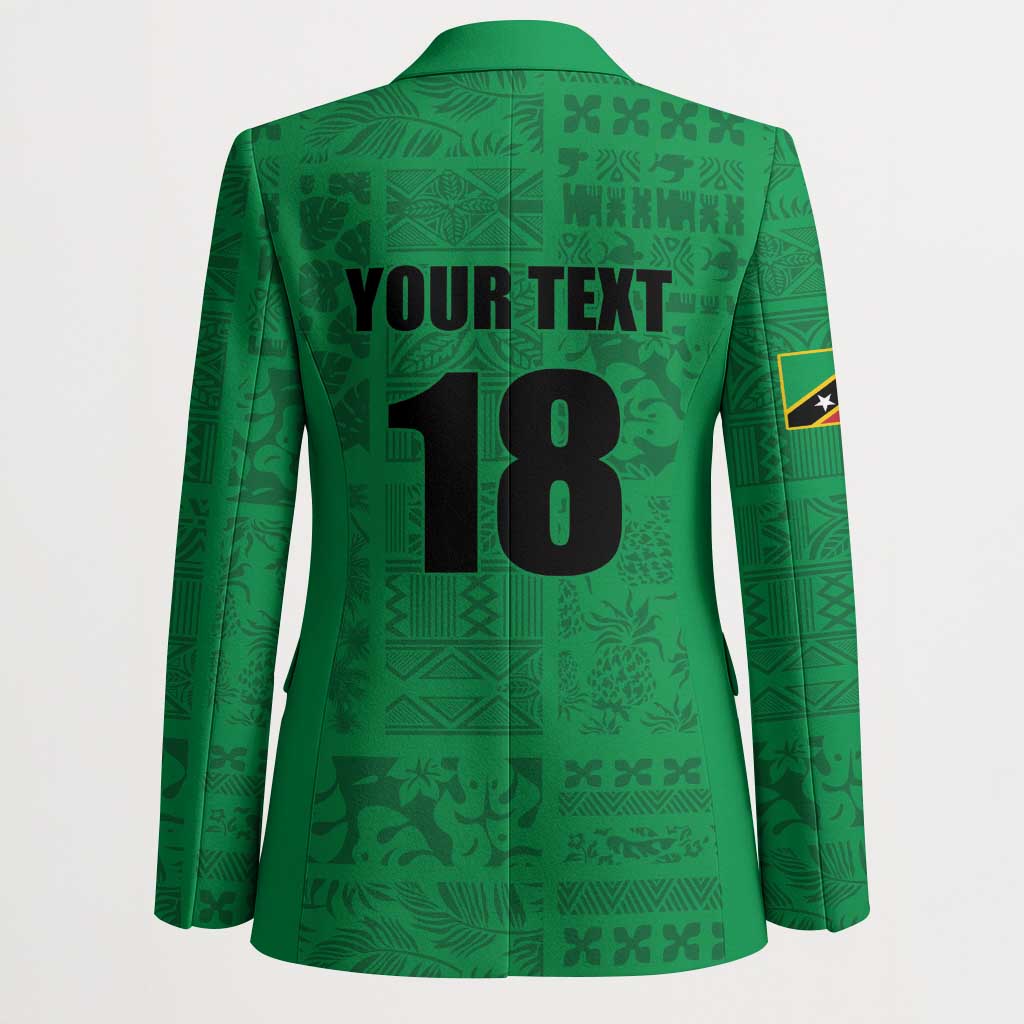 Custom Saint Kitts And Nevis Football Blazer Sugar Boyz Green Version - Wonder Print Shop