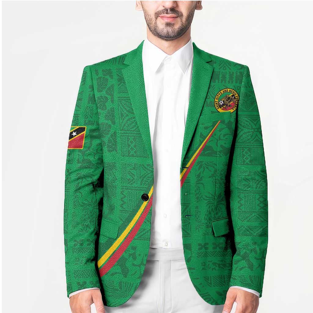 Custom Saint Kitts And Nevis Football Blazer Sugar Boyz Green Version - Wonder Print Shop
