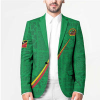Custom Saint Kitts And Nevis Football Blazer Sugar Boyz Green Version - Wonder Print Shop