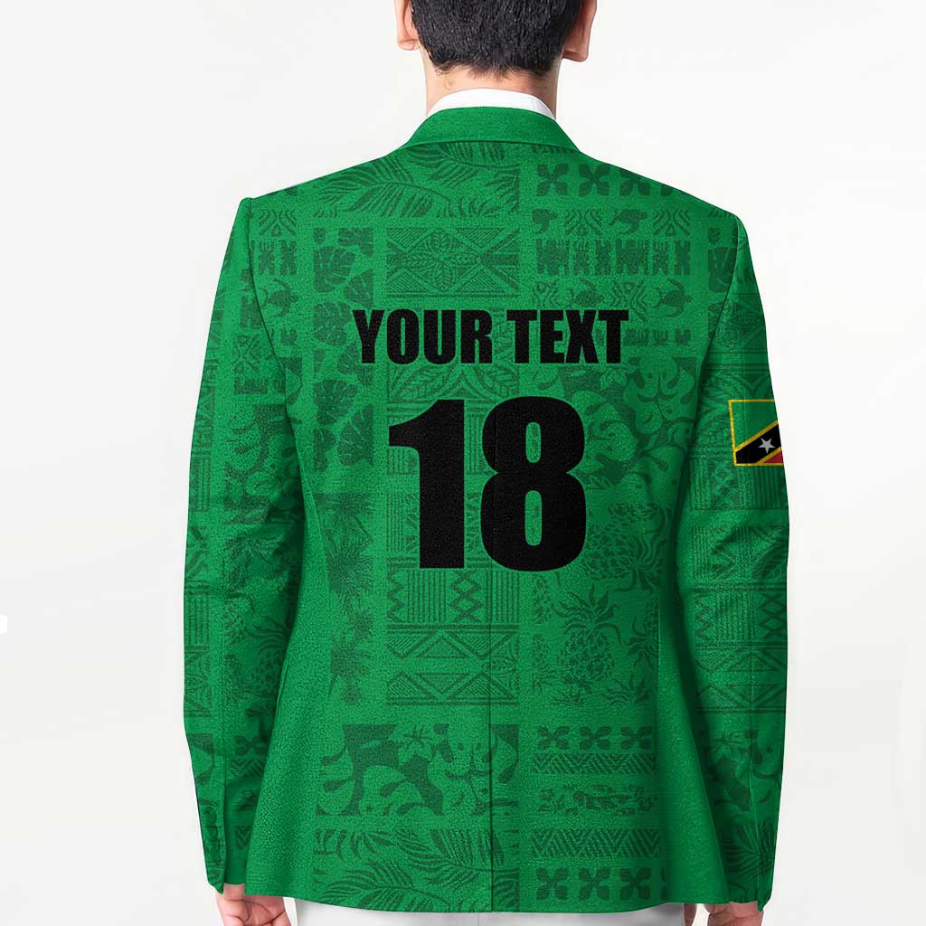 Custom Saint Kitts And Nevis Football Blazer Sugar Boyz Green Version - Wonder Print Shop