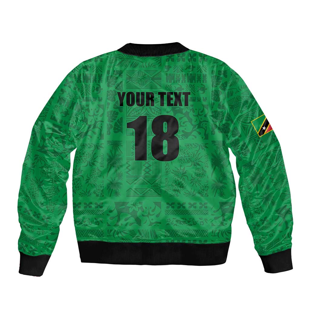 Custom Saint Kitts And Nevis Football Bomber Jacket Sugar Boyz Green Version - Wonder Print Shop