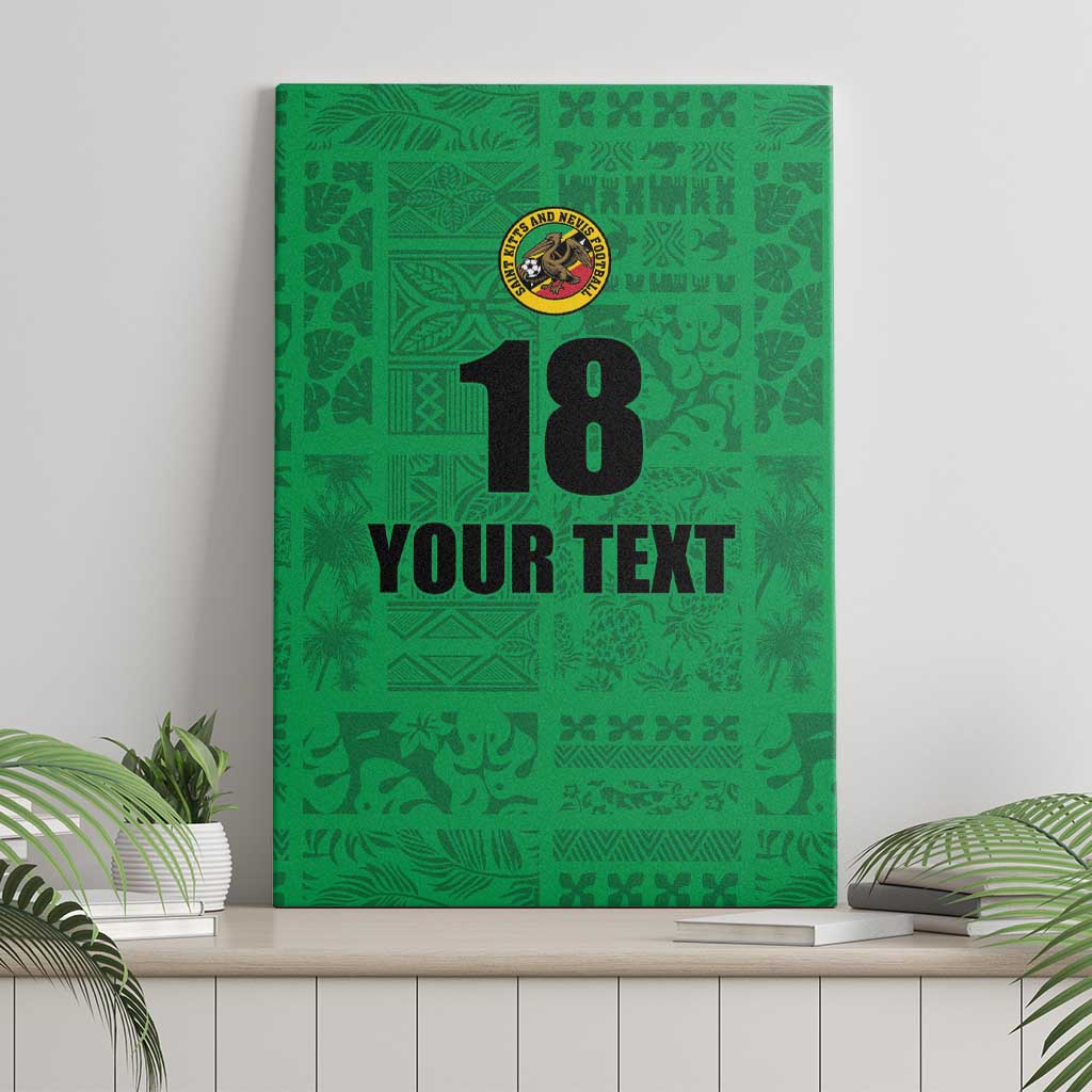Custom Saint Kitts And Nevis Football Canvas Wall Art Sugar Boyz Green Version - Wonder Print Shop