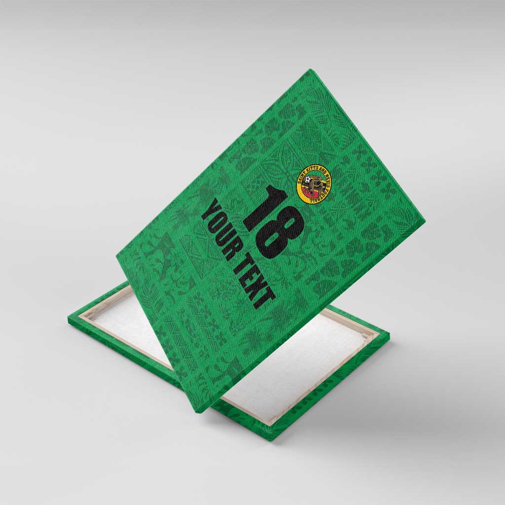 Custom Saint Kitts And Nevis Football Canvas Wall Art Sugar Boyz Green Version - Wonder Print Shop