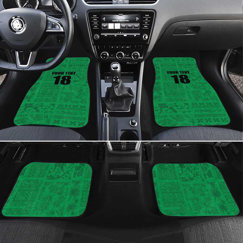 Custom Saint Kitts And Nevis Football Car Mats Sugar Boyz Green Version - Wonder Print Shop