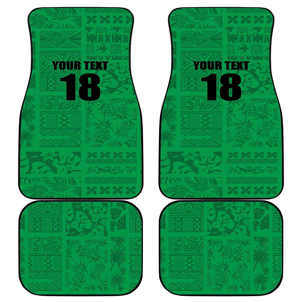 Custom Saint Kitts And Nevis Football Car Mats Sugar Boyz Green Version - Wonder Print Shop