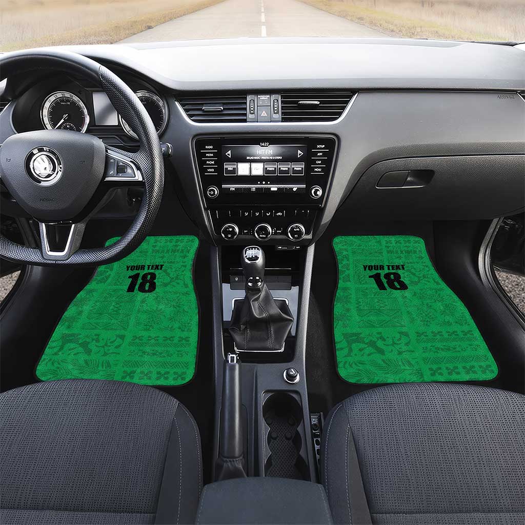Custom Saint Kitts And Nevis Football Car Mats Sugar Boyz Green Version - Wonder Print Shop