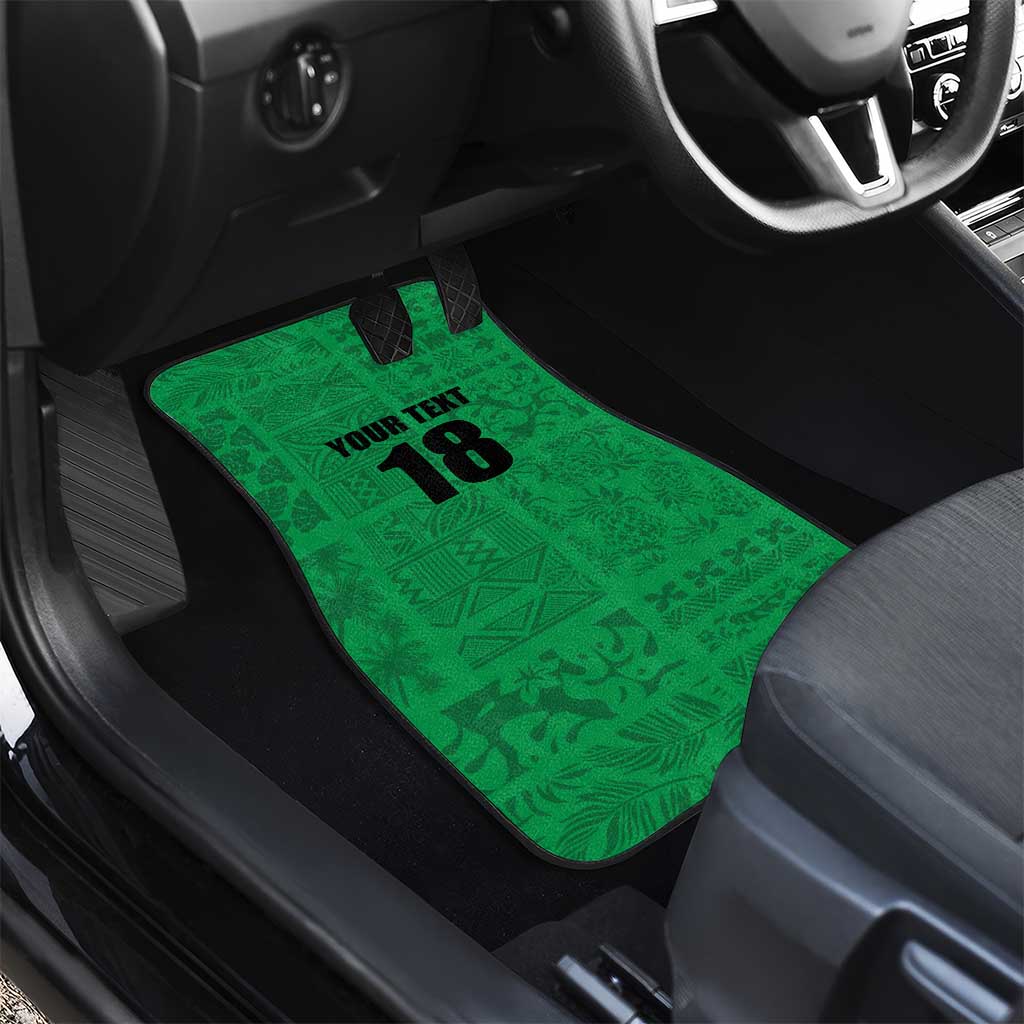 Custom Saint Kitts And Nevis Football Car Mats Sugar Boyz Green Version - Wonder Print Shop