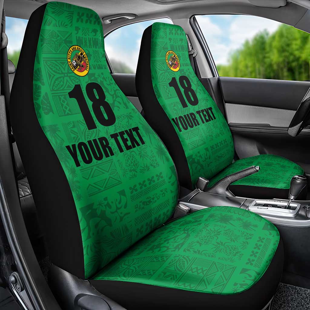 Custom Saint Kitts And Nevis Football Car Seat Cover Sugar Boyz Green Version - Wonder Print Shop