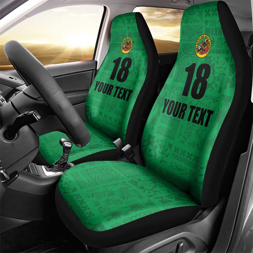 Custom Saint Kitts And Nevis Football Car Seat Cover Sugar Boyz Green Version - Wonder Print Shop