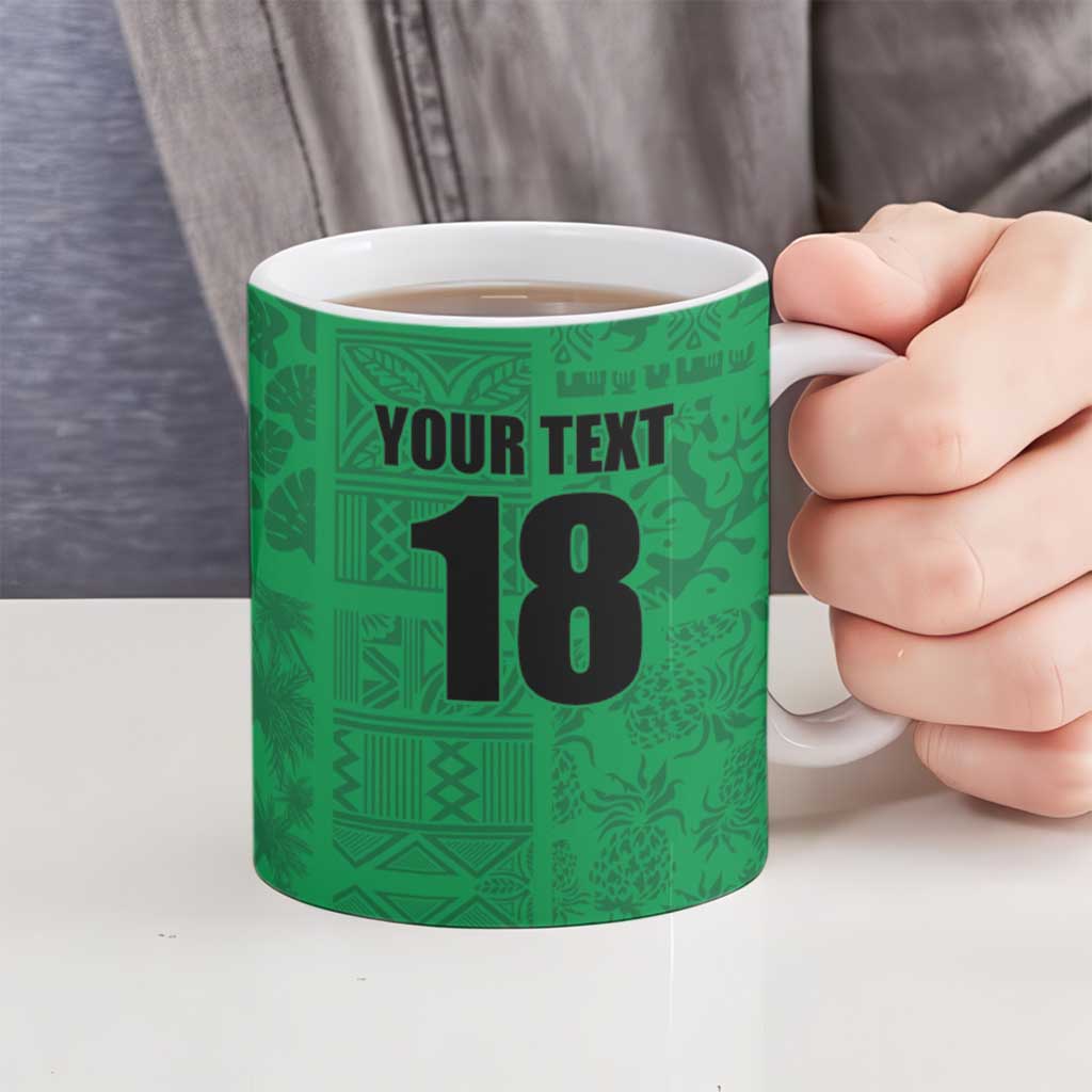 Custom Saint Kitts And Nevis Football Ceramic Mug Sugar Boyz Green Version - Wonder Print Shop