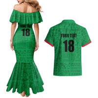 Custom Saint Kitts And Nevis Football Couples Matching Mermaid Dress and Hawaiian Shirt Sugar Boyz Green Version - Wonder Print Shop