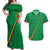 Custom Saint Kitts And Nevis Football Couples Matching Off Shoulder Maxi Dress and Hawaiian Shirt Sugar Boyz Green Version - Wonder Print Shop