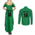 Custom Saint Kitts And Nevis Football Couples Matching Summer Maxi Dress and Long Sleeve Button Shirt Sugar Boyz Green Version - Wonder Print Shop