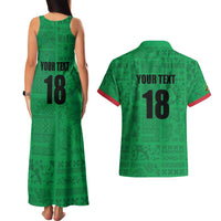 Custom Saint Kitts And Nevis Football Couples Matching Tank Maxi Dress and Hawaiian Shirt Sugar Boyz Green Version - Wonder Print Shop