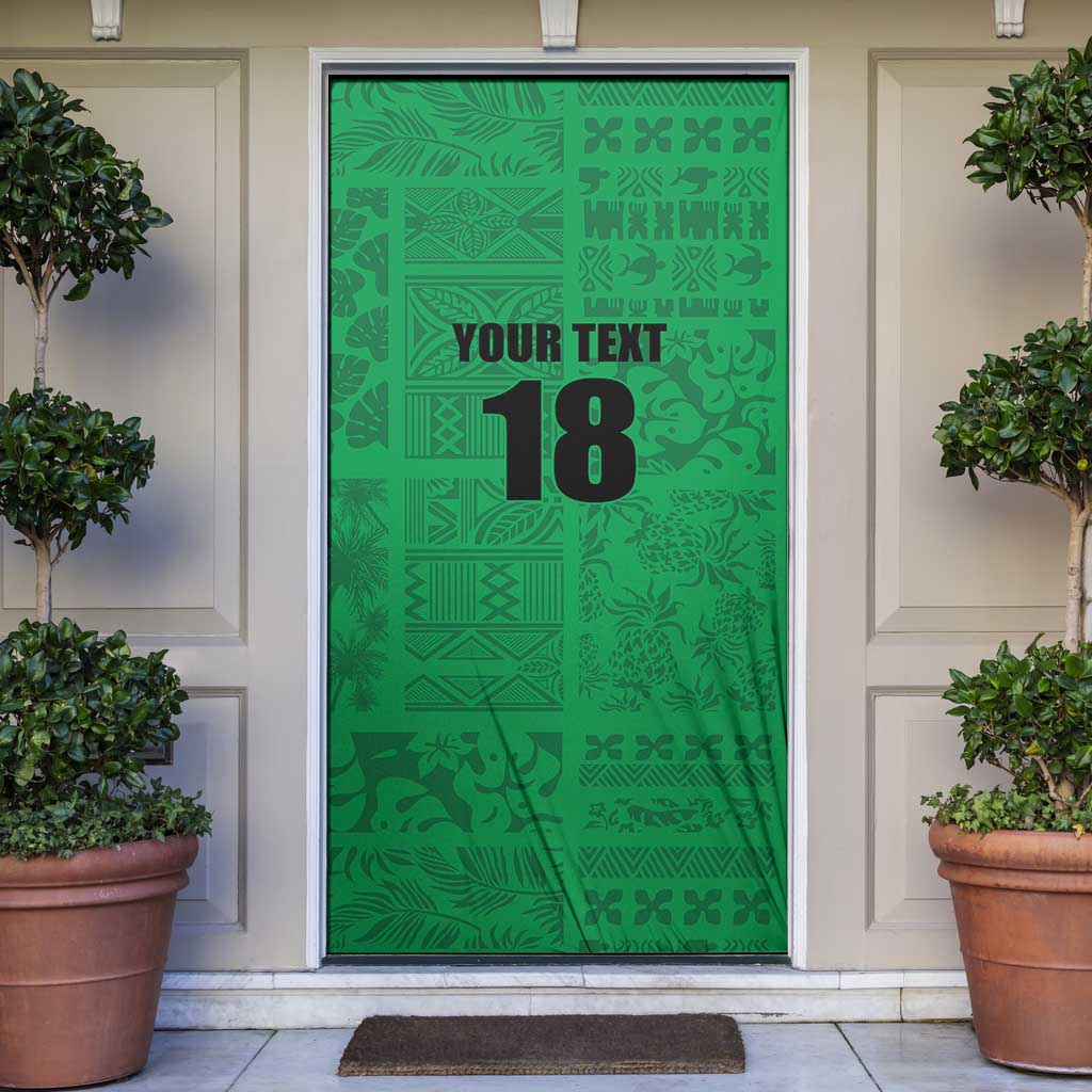 Custom Saint Kitts And Nevis Football Door Cover Sugar Boyz Green Version - Wonder Print Shop