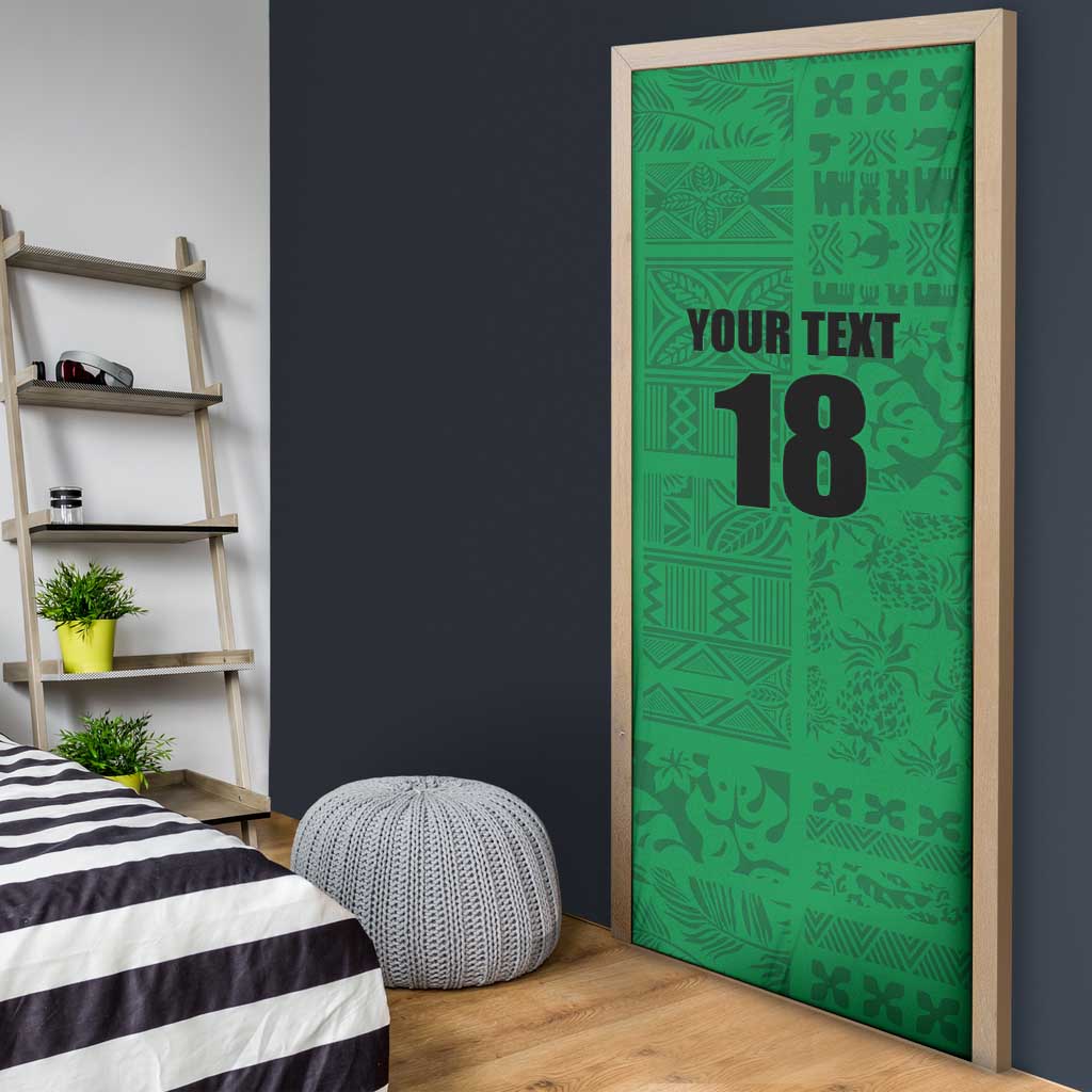 Custom Saint Kitts And Nevis Football Door Cover Sugar Boyz Green Version - Wonder Print Shop