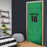 Custom Saint Kitts And Nevis Football Door Cover Sugar Boyz Green Version - Wonder Print Shop